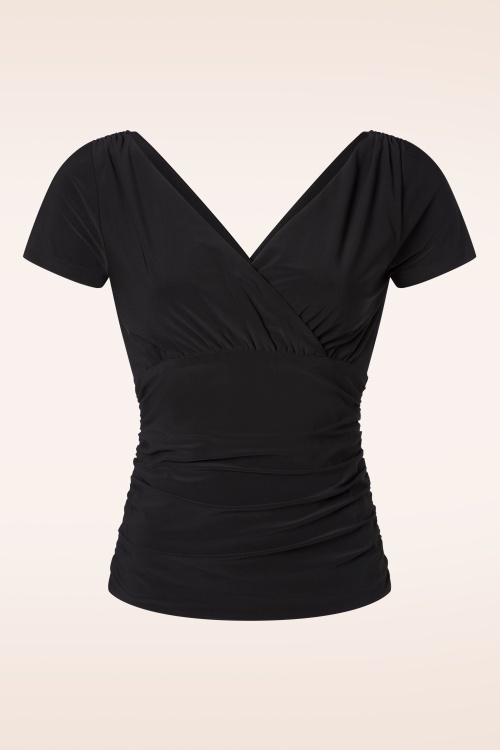 Vintage Diva - Alessandra top in zwart 2