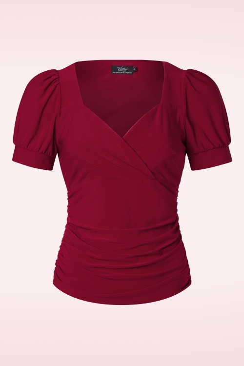 Vintage Diva - Joyce top in rood 2