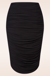 Vintage Diva  - Norma pencil rok in zwart 4