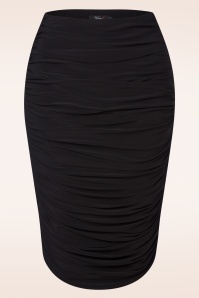 Vintage Diva  - Norma pencil rok in zwart 2