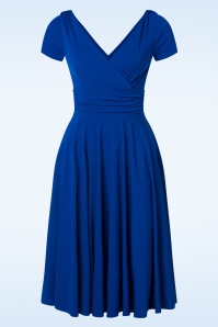 Vintage Diva  - Alessandra swing jurk in koningsblauw 2