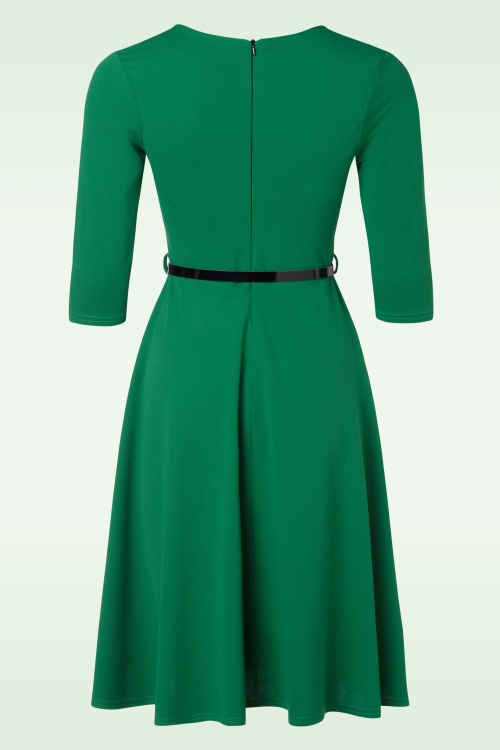 Vintage Chic for Topvintage - Nova swing jurk in groen 3