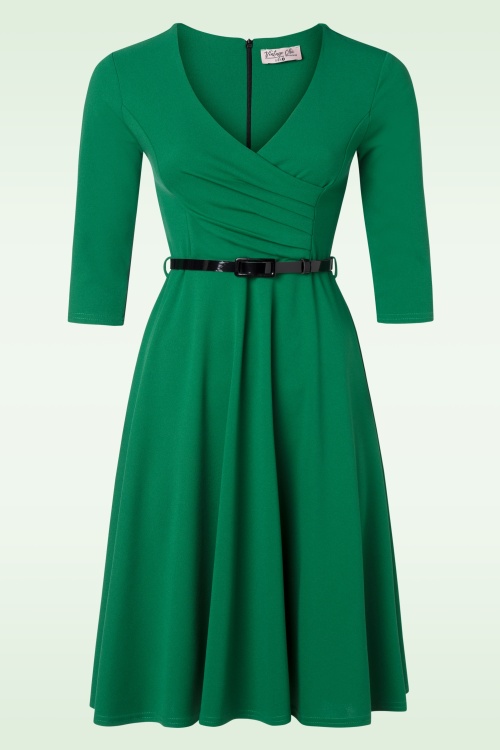 Vintage Chic for Topvintage - Nova swing jurk in groen