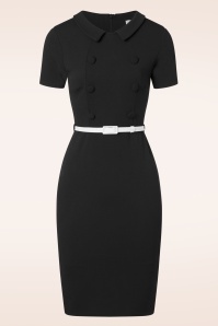 Vintage Chic for Topvintage - Nora pencil jurk in zwart