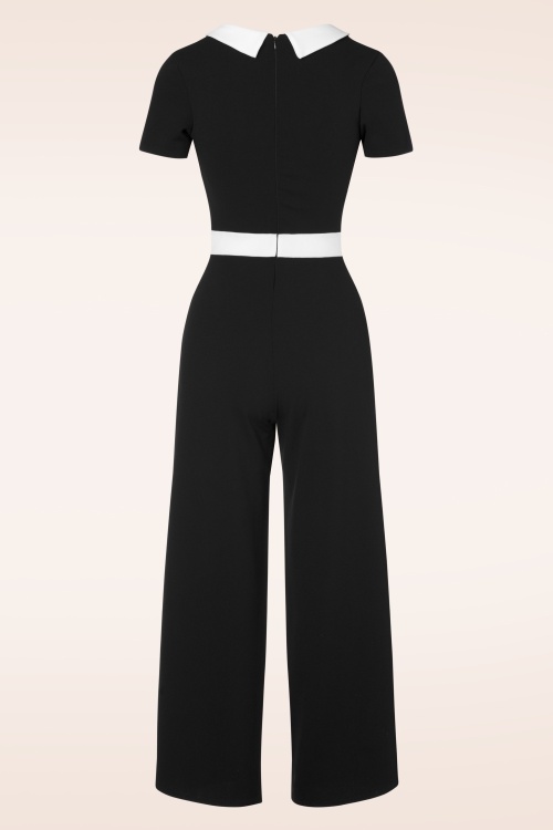 Vintage Chic for Topvintage - Caro jumpsuit in zwart en wit 3