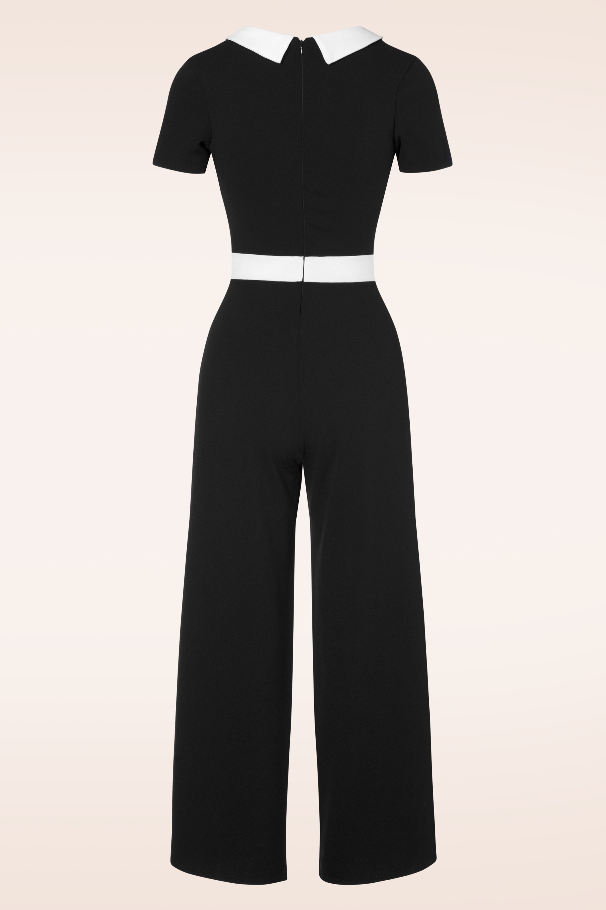 Vintage Chic for Topvintage - Caro jumpsuit in zwart en wit 3