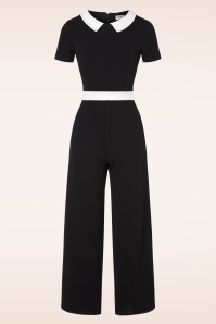 Vintage Chic for Topvintage - Caro Jumpsuit in Schwarz und Weiß