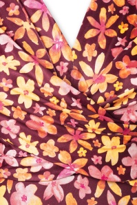 Vintage Chic for Topvintage - Eliza Floral Slinky Etuikleid in Weinrot 2
