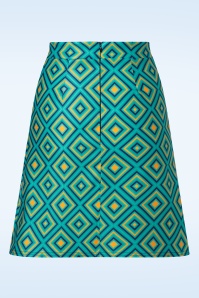 Vintage Chic for Topvintage - Bobby Geometric Retro Skirt in Blue 3