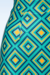 Vintage Chic for Topvintage - Bobby Geometric Retro Skirt in Blue 2
