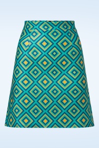 Vintage Chic for Topvintage - Bobby Geometric Retro Skirt in Blue