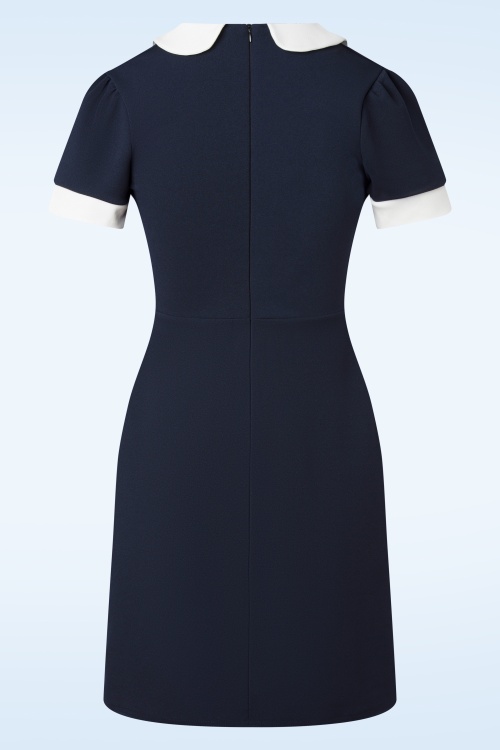 Vintage Chic for Topvintage - Duffy jurk in navyblauw 3