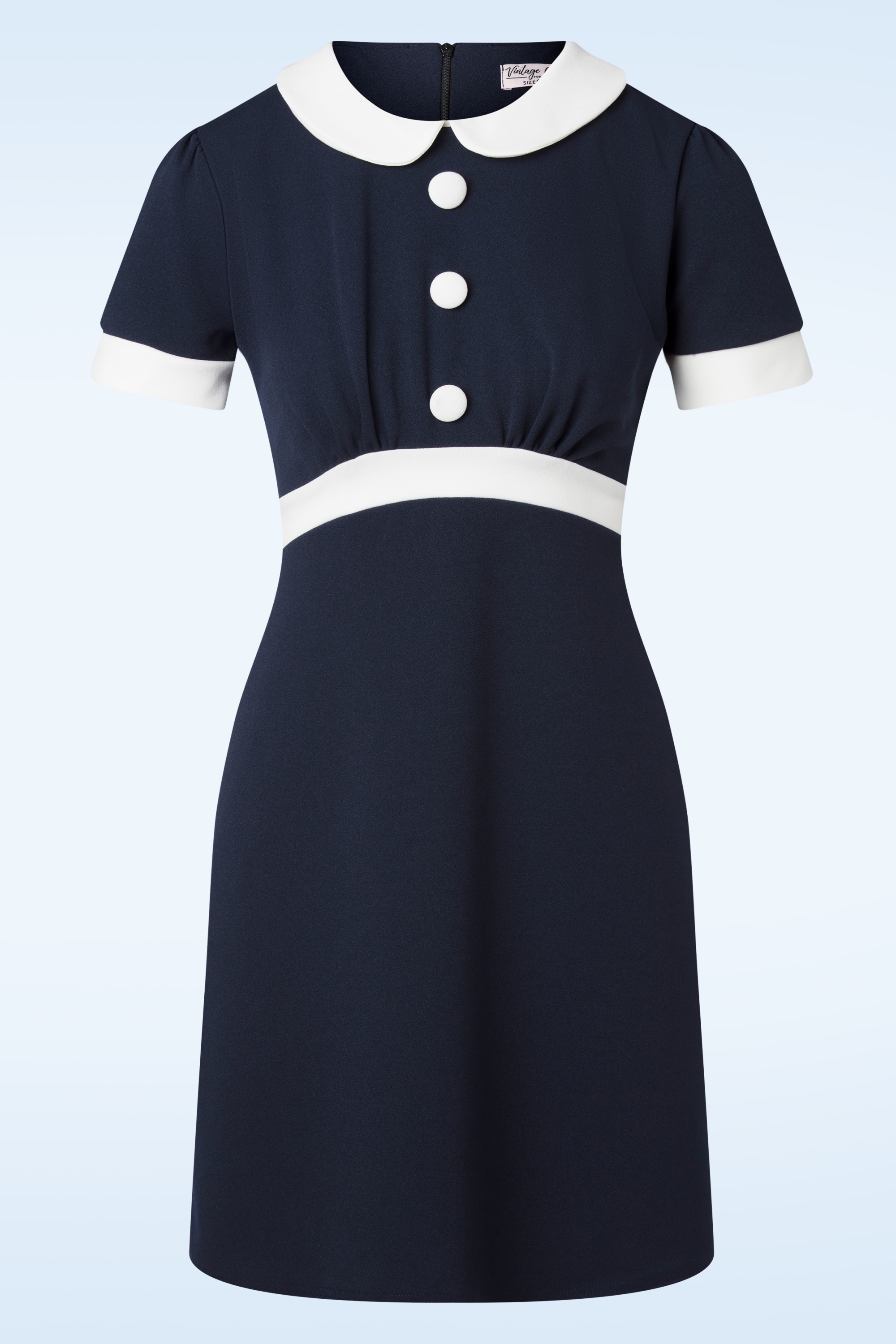 Vintage Chic for Topvintage - Duffy jurk in navyblauw