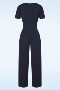 Vintage Chic for Topvintage - Evelynn jumpsuit in marineblauw 3