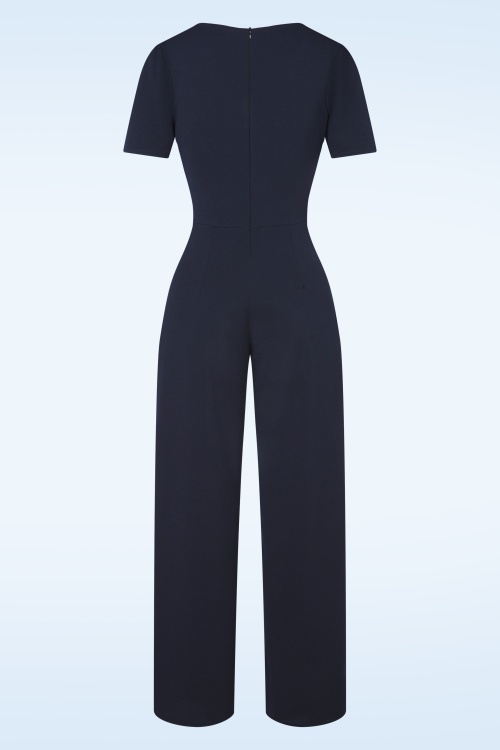 Vintage Chic for Topvintage - Evelynn jumpsuit in marineblauw 3