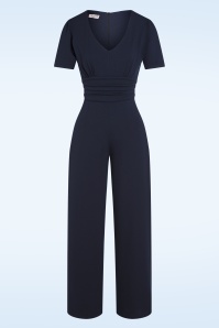 Vintage Chic for Topvintage - Evelynn jumpsuit in marineblauw
