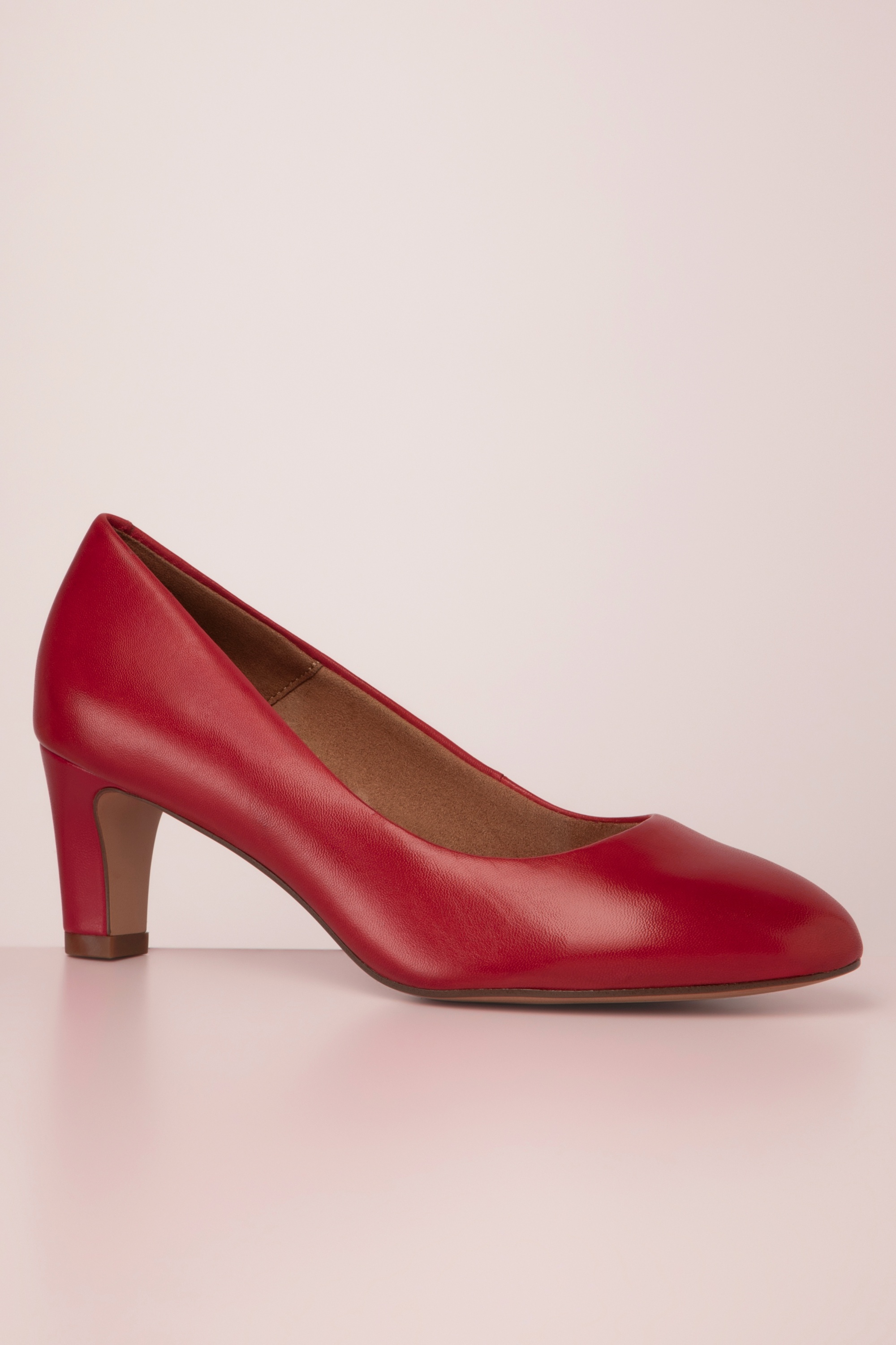 Tamaris - Sally lederen pumps in vurig rood 3