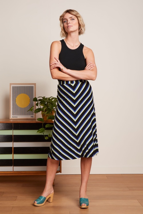 King Louie - Juno Embla Stripe rok in zwart