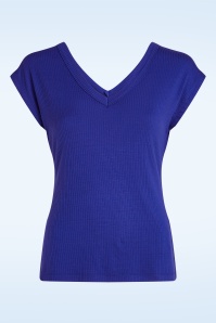 King Louie - Double V rib top in blauw 2