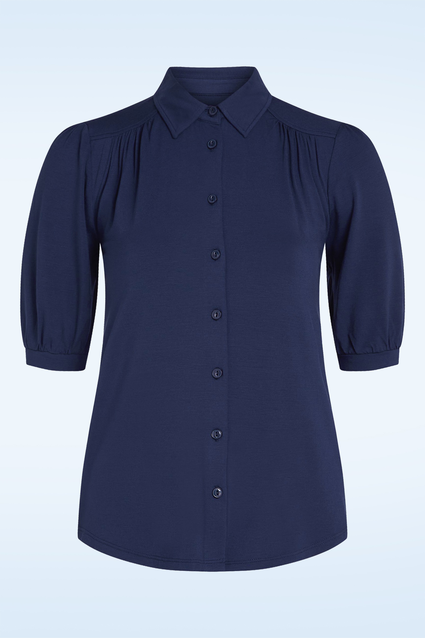 King Louie - Carina lichte EcoVero viscose blouse in beacon blauw 2