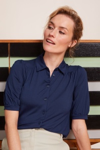 King Louie - Carina lichte EcoVero viscose blouse in beacon blauw