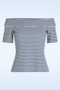 King Louie - Nives top Mariniere Stripe in blauw en gebroken wit 2