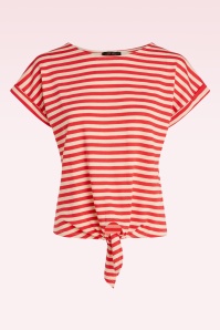 King Louie - Aria Chopito Stripe geknoopt t-shirt in vuurrood 2