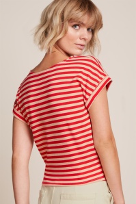 King Louie - Aria Chopito Stripe geknoopt t-shirt in vuurrood 5