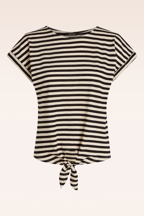 King Louie - Aria Chopito Stripe geknoopt T-shirt in zwart 2