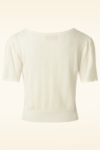 Topvintage Boutique Collection - Evelyn Pearl Stricktop in Off White 6
