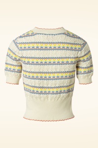 Topvintage Boutique Collection - Mary Tulips Strickjacke in Beige 5