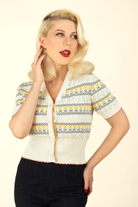 Topvintage Boutique Collection - Mary Tulips Strickjacke in Beige