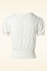Topvintage Boutique Collection - Lana Knitted Top in White 5