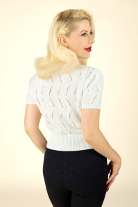 Topvintage Boutique Collection - Lana Knitted Top in White 4