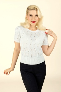 Topvintage Boutique Collection - Lana Knitted Top in White