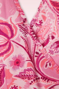 Topvintage Boutique Collection - Jennifer Floral Wrap Top in Pink 3