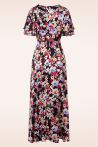 Topvintage Boutique Collection - Laura Floral maxi jurk in zwart 7
