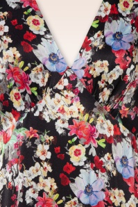 Topvintage Boutique Collection - Laura Floral maxi jurk in zwart 5