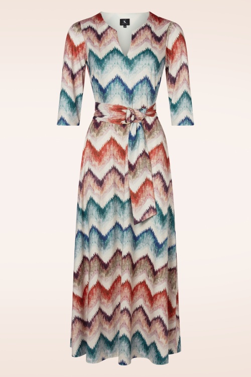 K-Design - Margo zigzag maxi jurk in multi