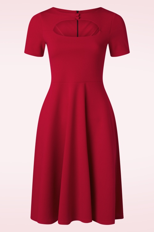 Vintage Chic for Topvintage - Morgan swing jurk in scarlet rood