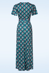 Vintage Chic for Topvintage - Tammy Retro Maxi Dress in Navy and Multi 3