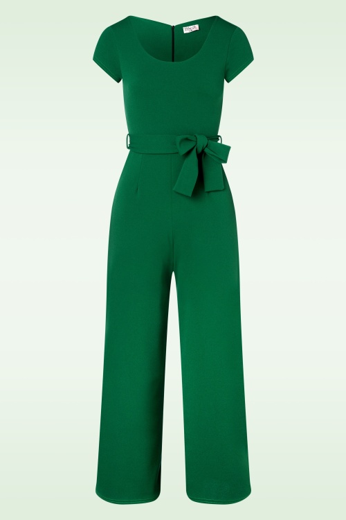 Vintage Chic for Topvintage - Cynthia jumpsuit in smaragdgroen