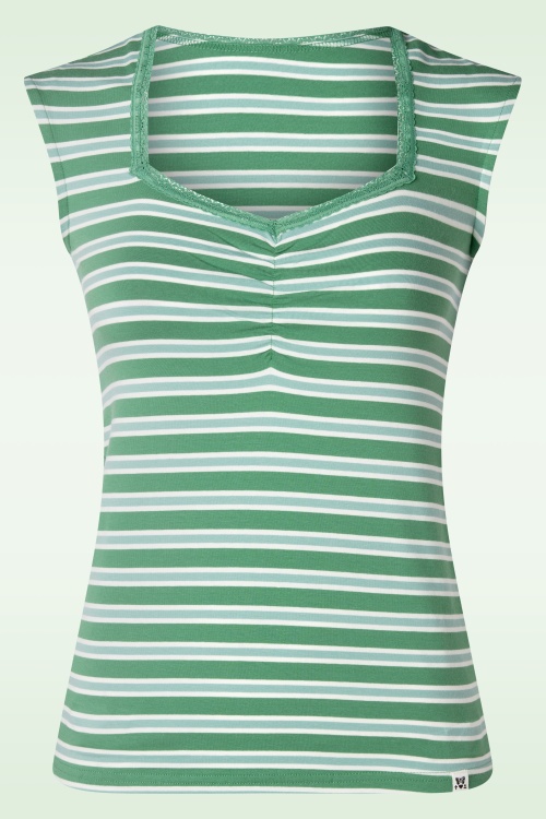 Blutsgeschwister - Let Romance Rule top in Caravan Stripes Green