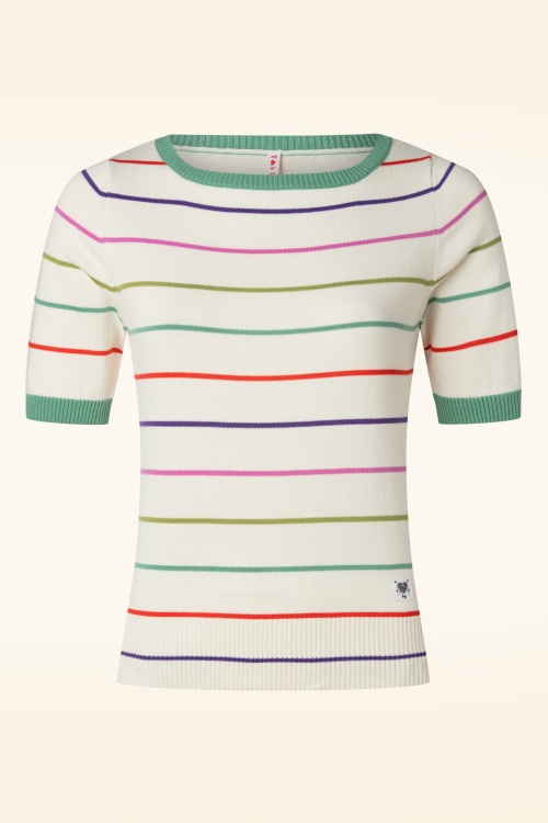 Blutsgeschwister - Pretty Preppy gebreide trui in Rainbow Ribbons Stripes