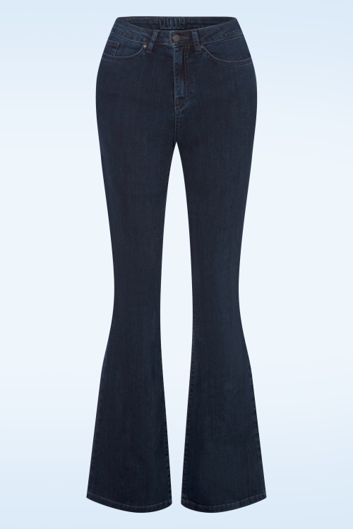 Cloud9 - Dora Flared Jeans in mid blauw