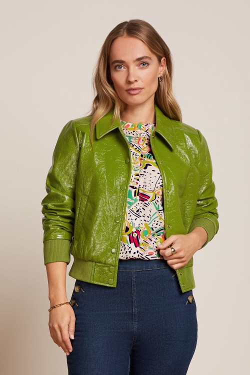 King Louie - Isa Shine Jacket in guacamole groen