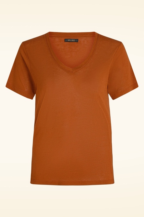 King Louie - Marsy V Neck linnen top in umbre 2