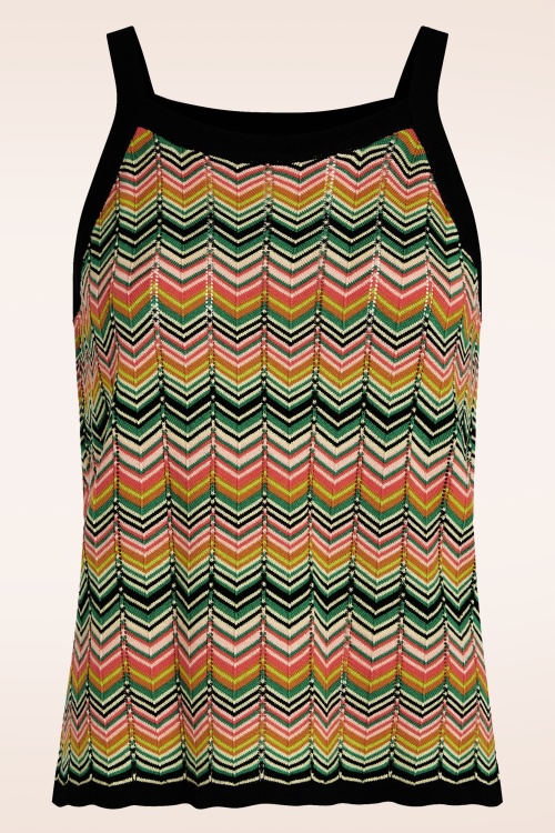 King Louie - Sofie Penny zigzag top in zwart en multi 2