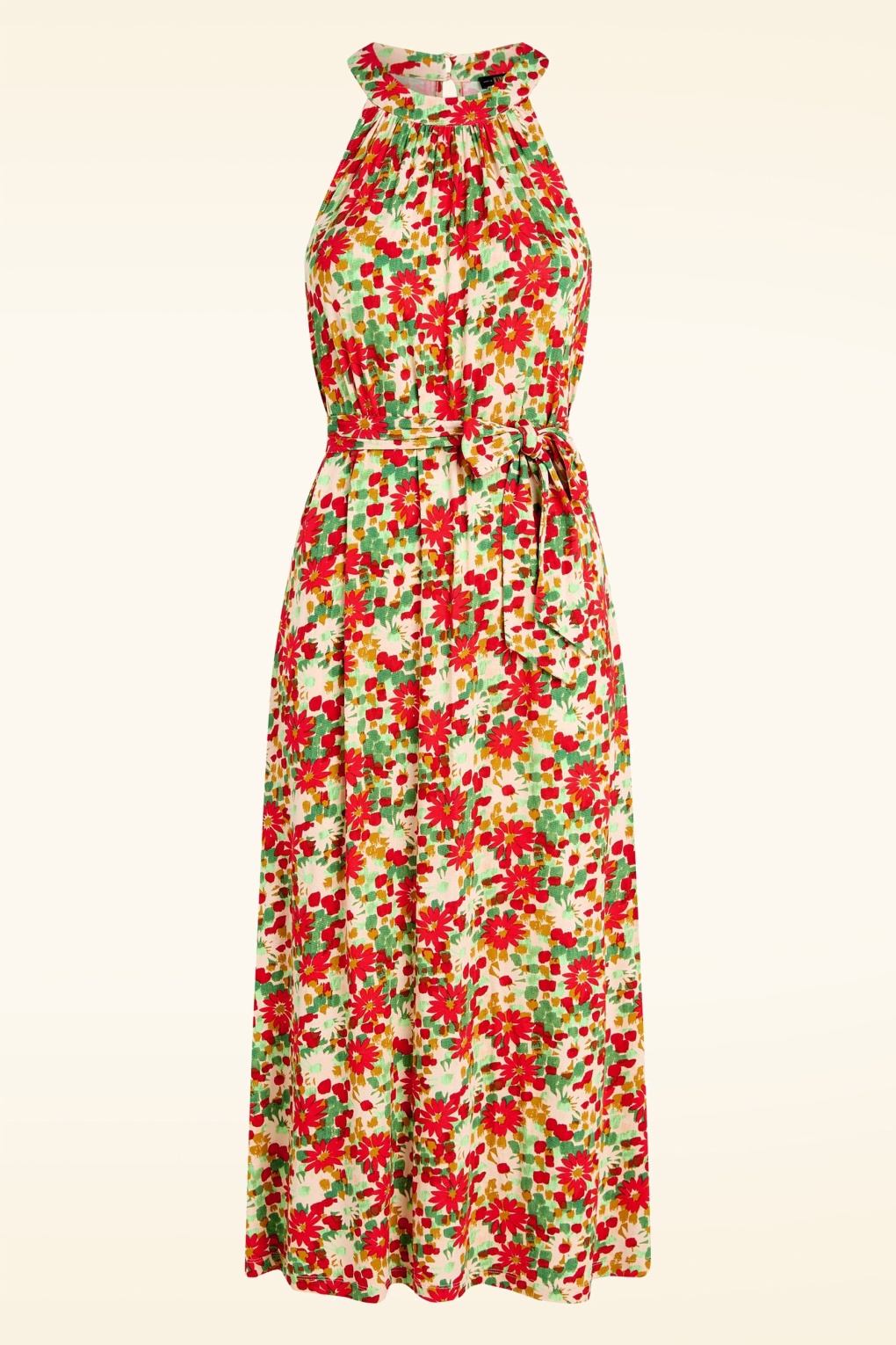 King Louie - Virna Punch Midi Kleid in Feuerrot
