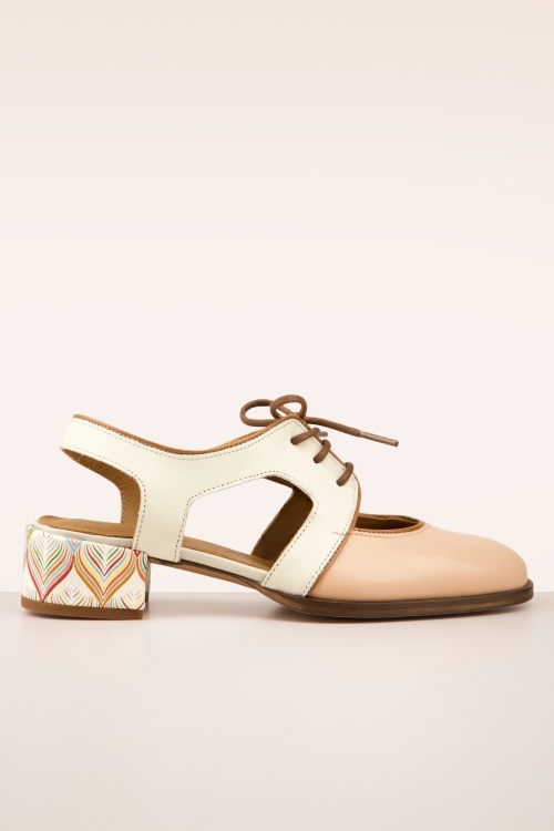 Nemonic - Colette sandalen in crème en blush